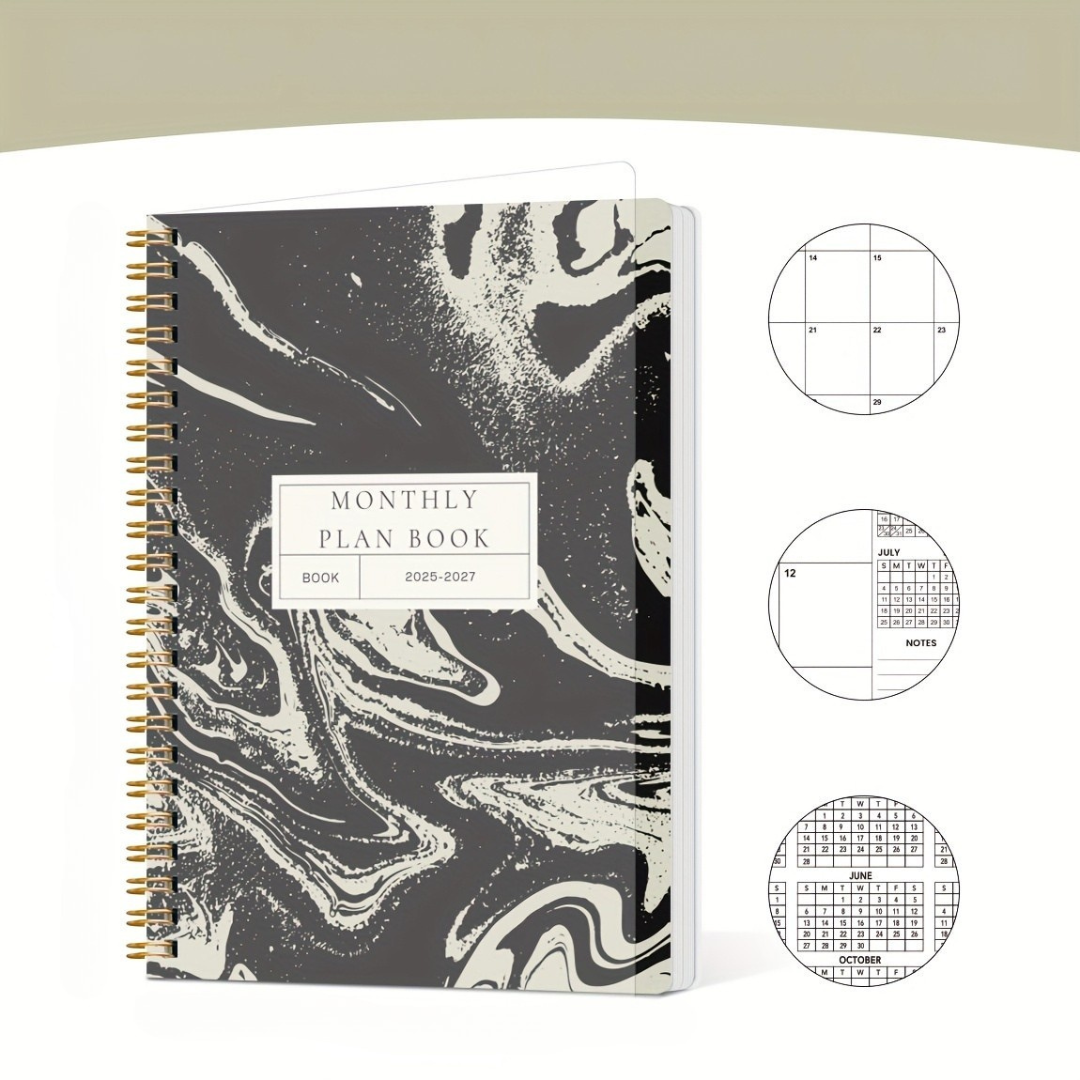 Månatlig Pappersplanerare med Spiralbindning Carvallo