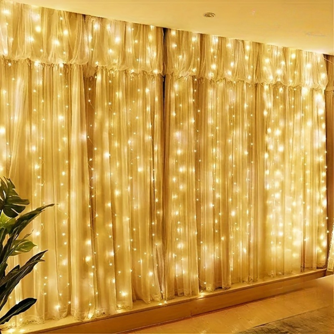 Fairy Curtain Lights USB Fjärrkontroll Varm Vit Carvallo