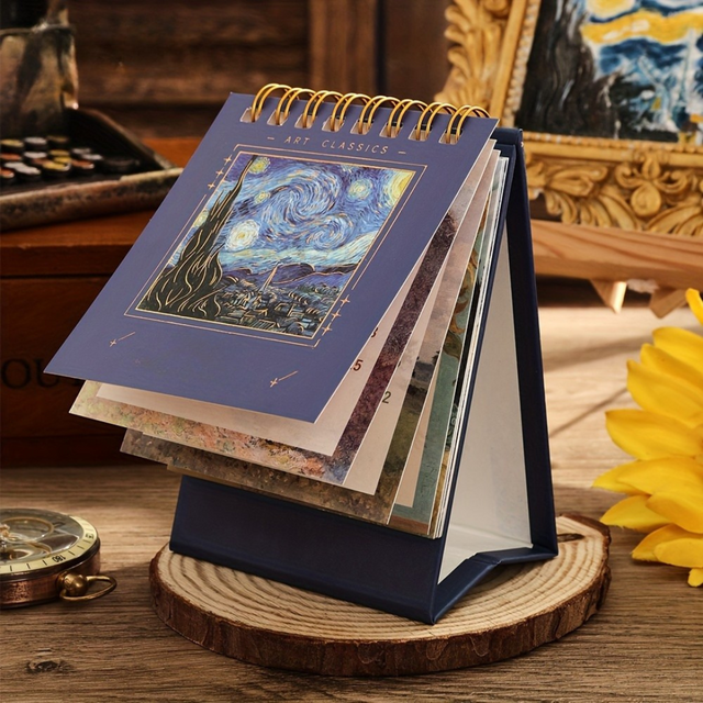 Skrivbordskalender med klassisk konstdesign Carvallo