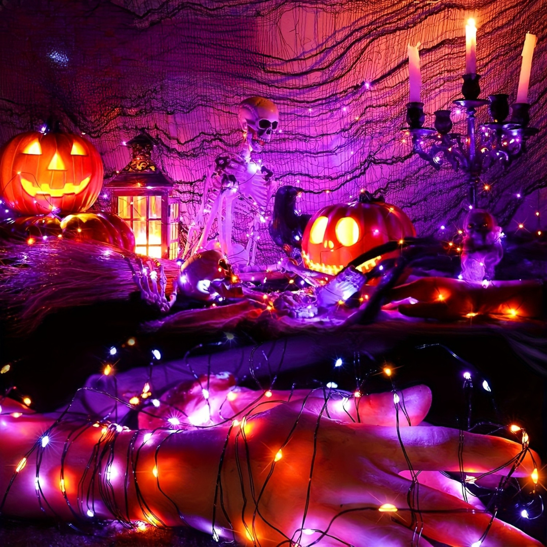 Fairy Lights Solcells Utomhus Halloween Ljusgardin Carvallo