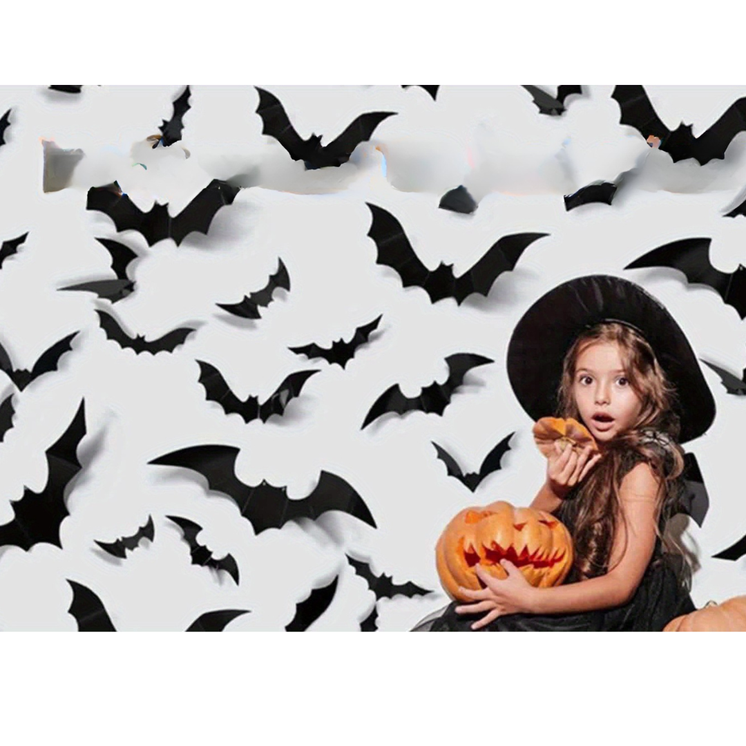 Väggdekaler 3D Halloween Fladdermus Dekoration Set Carvallo