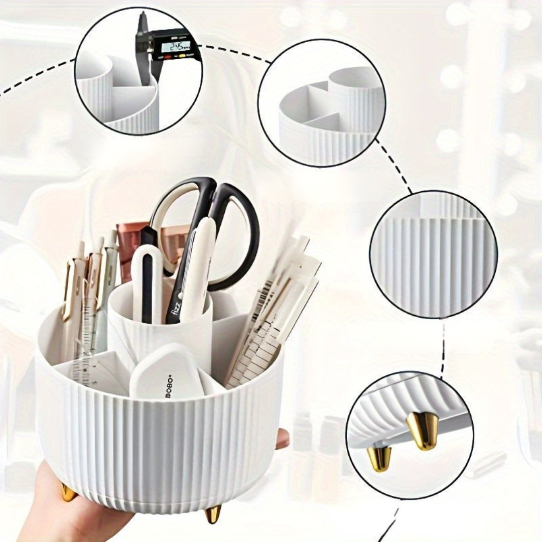 Makeup Organizer Svart Rotera Plast Förvaring Carvallo