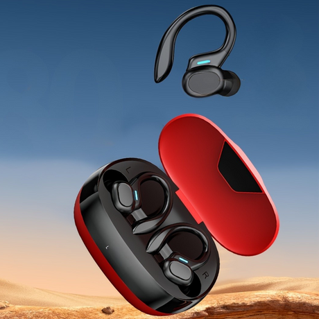 Hörlurar med sportöronhake LED-displayfodral Carvallo