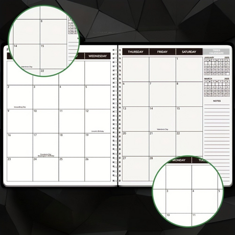 Månatlig Pappersplanerare med Spiralbindning Carvallo