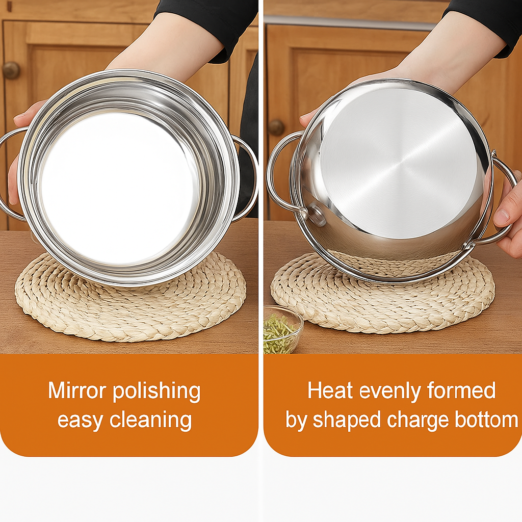 Fritös i rostfritt stål – tempurapanna med lock och inbyggd termometer MILA Sverige