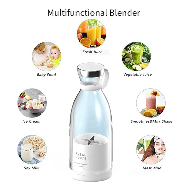 Royallure Bärbar Uppladdningsbar Juice Blender – Personlig Smoothie Maker för Resor, Gym & Kontor Carvallo
