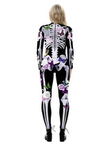 Kvinnors Halloween-kostymbyxor | Långärmad skelett Carvallo