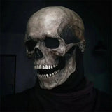 RoyaleGlow Rörlig Käft Realistisk Fullt Huvud Skallemask - Mänsklig Skelettmask för Halloween Fest Carvallo