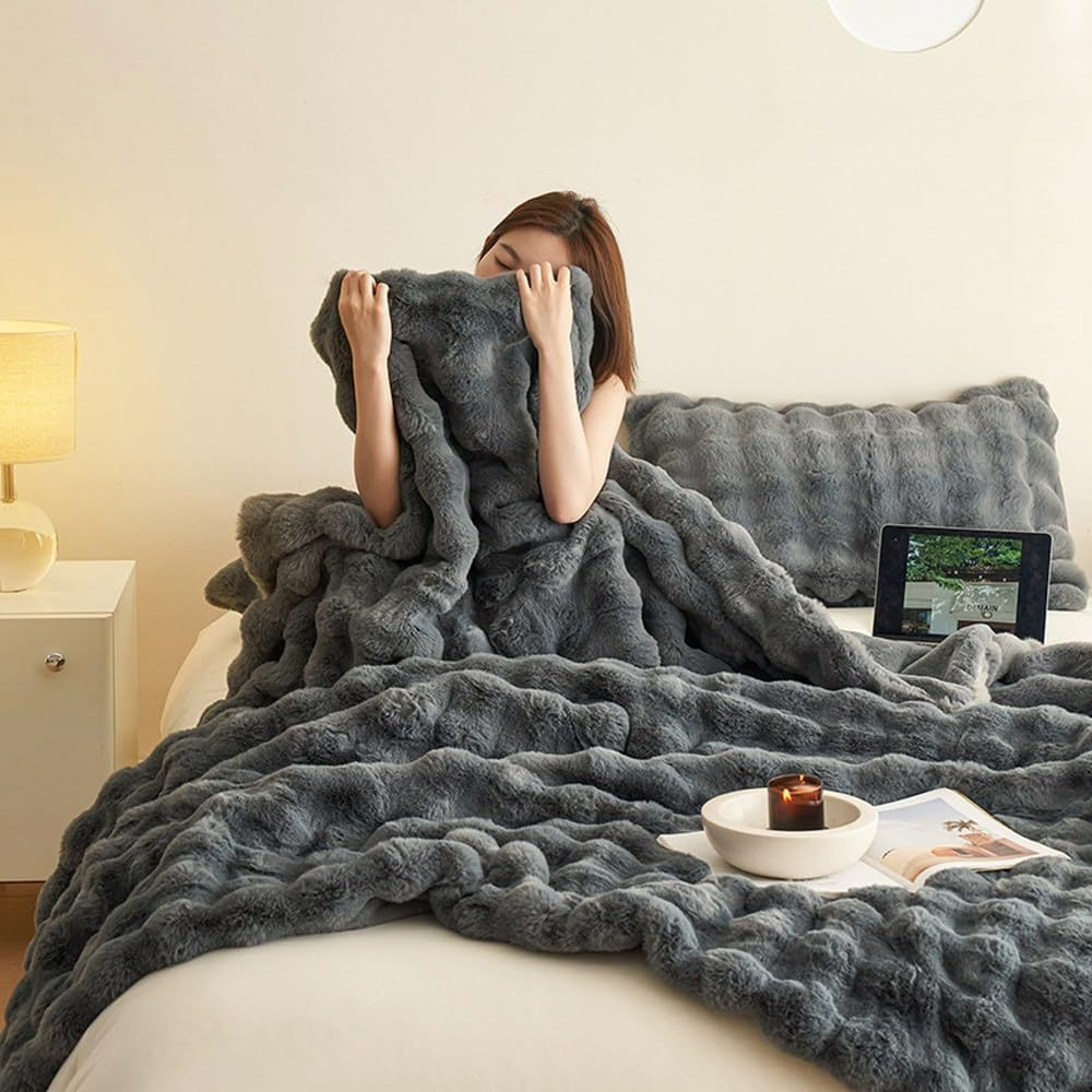 Täck Mjuk Fleece Varm Vändbar Filt Carvallo