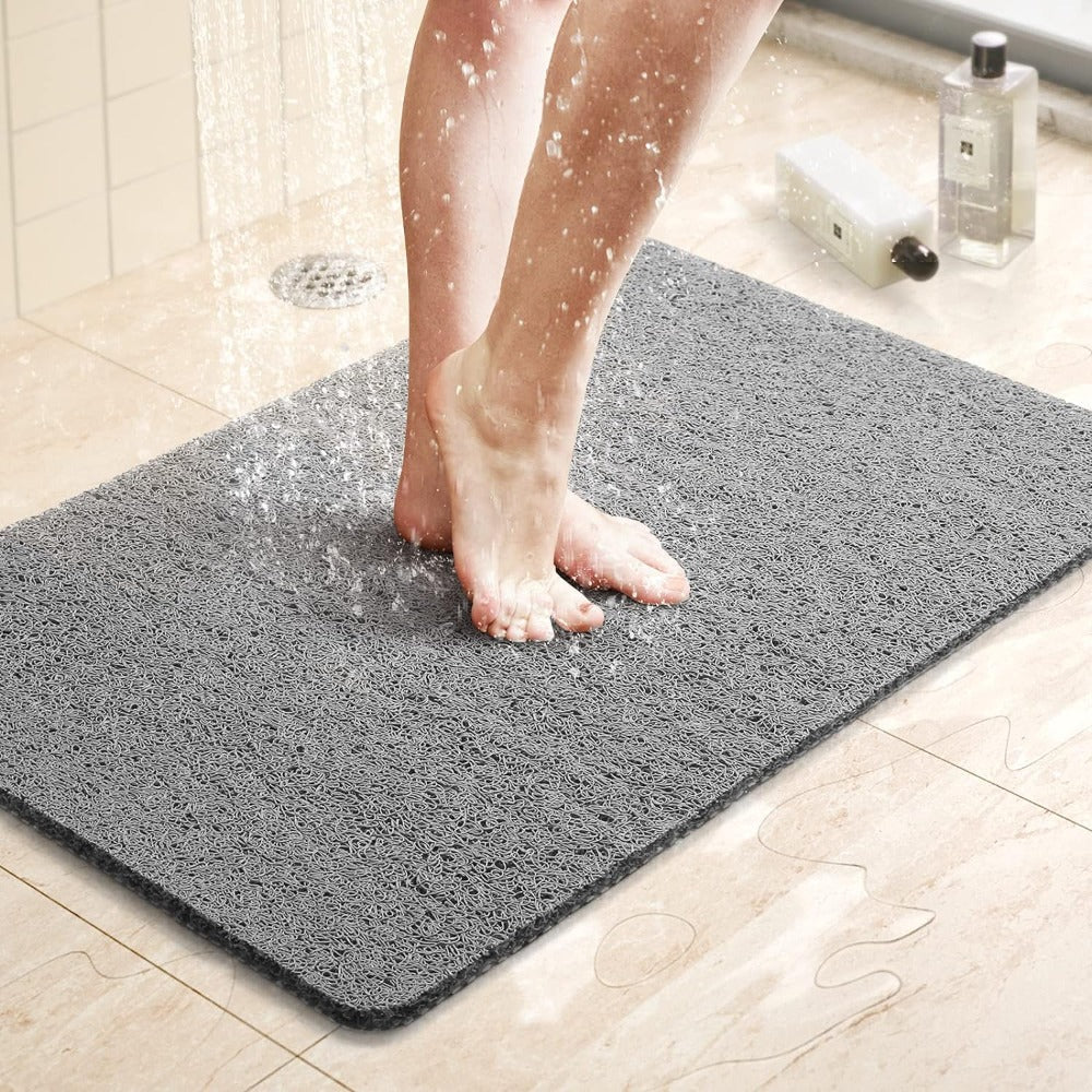 Quick-Drain Duschmatta | Halkfri Loofah Textur | 24x16" | Säker för Barn & Äldre Carvallo