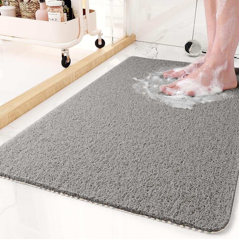 Quick-Drain Duschmatta | Halkfri Loofah Textur | 24x16" | Säker för Barn & Äldre Carvallo