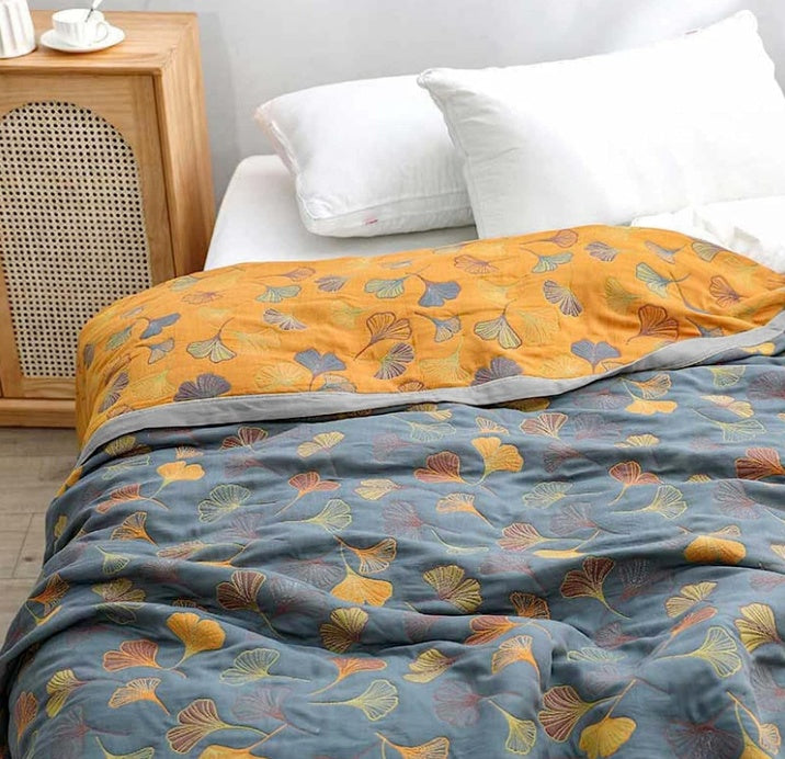 Ginkgo Embrace Throw Blanket – Elegant, mysig lager MILA Sverige