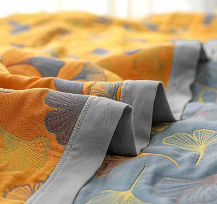 Ginkgo Embrace Throw Blanket – Elegant, mysig lager MILA Sverige