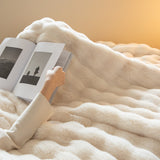 Faux Fur Chunky Knit Duvet Cover Throw Carvallo