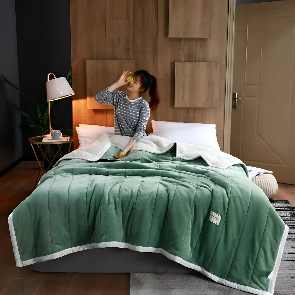 Sherpa fleece påslakan tyngd filt Carvallo