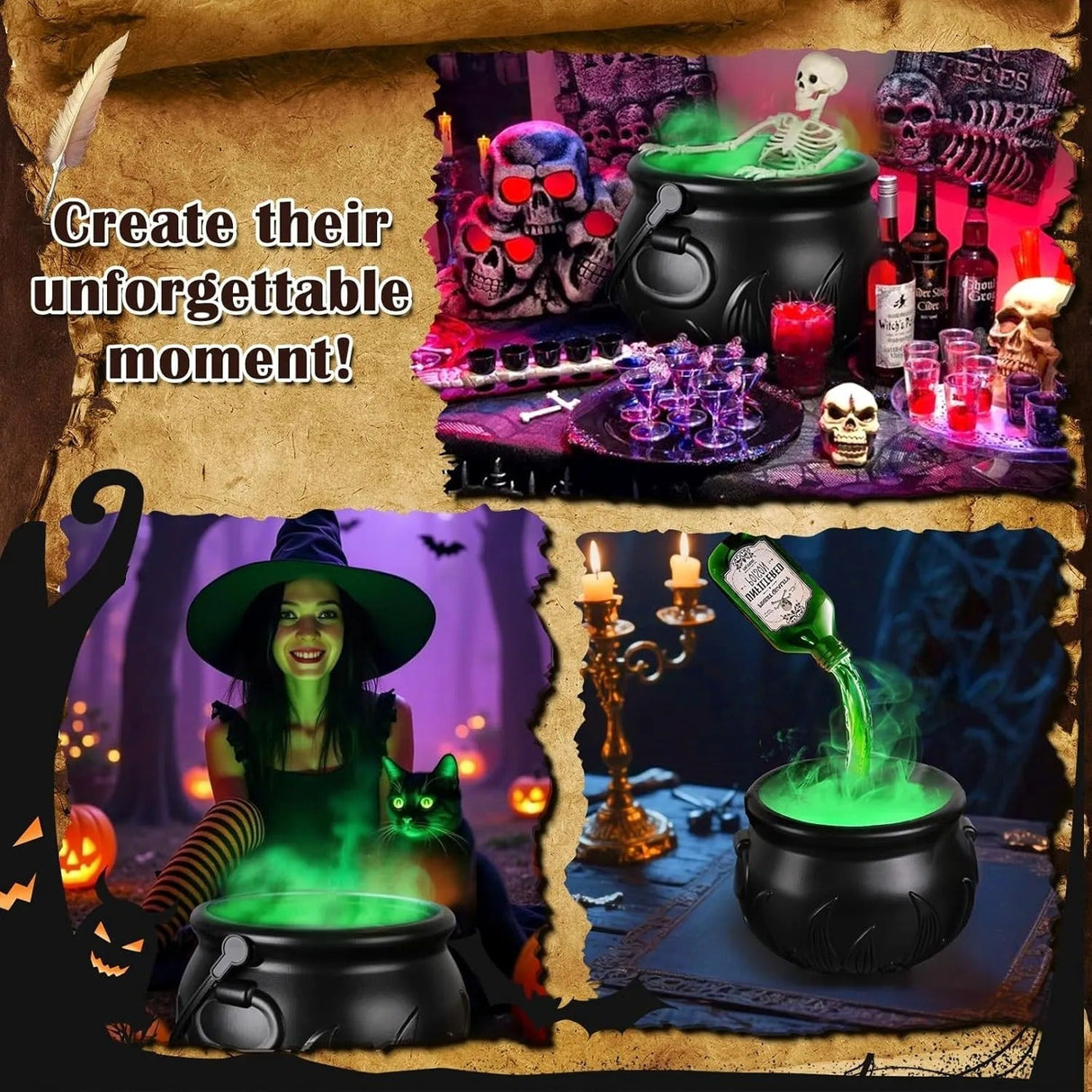 Mystic Witch Cauldron Prop – Flytande trolldryckflaska med dimmig rökeffekt MILA Sverige