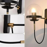 Nordic Glass Wall Lamp | Iron Base | Retro Vintage Style | 11in Round Shade | Brick by Brick Carvallo