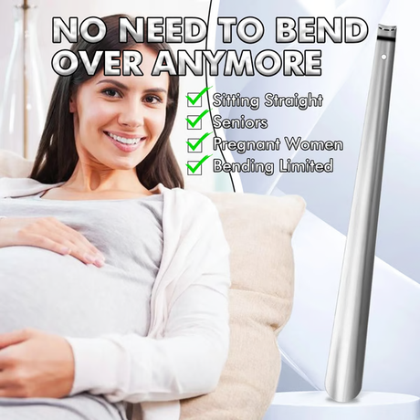 RoyaleGlow Extra Lång Metall Skohorn – 16.5" Handtag Carvallo