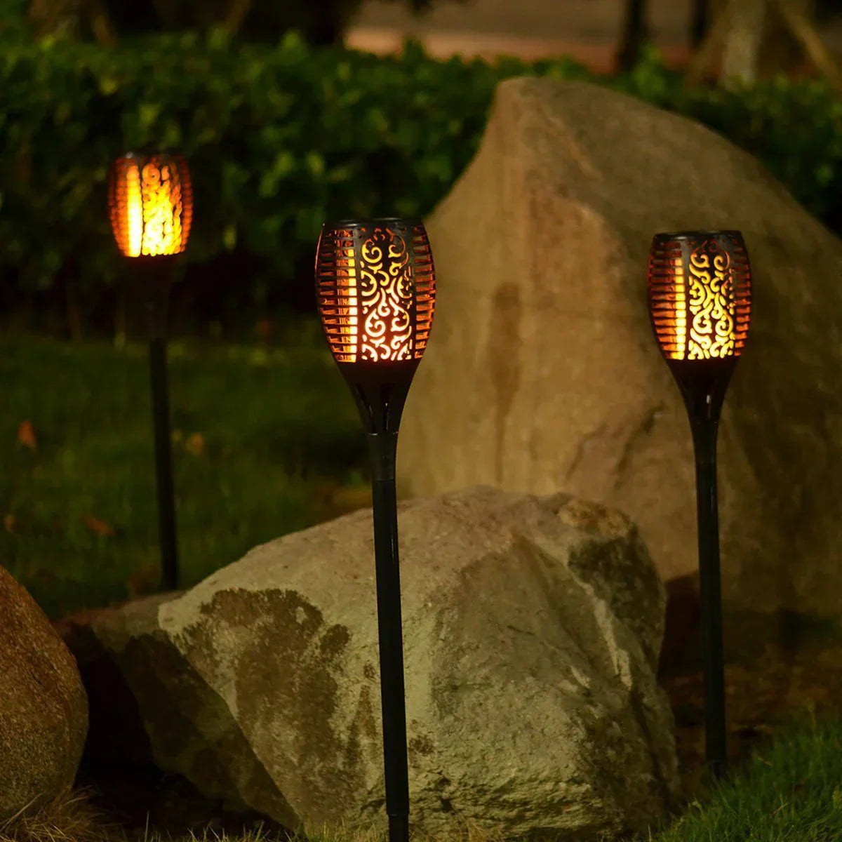 Utomhus Solträdgårdslampa Flammeffekt Carvallo