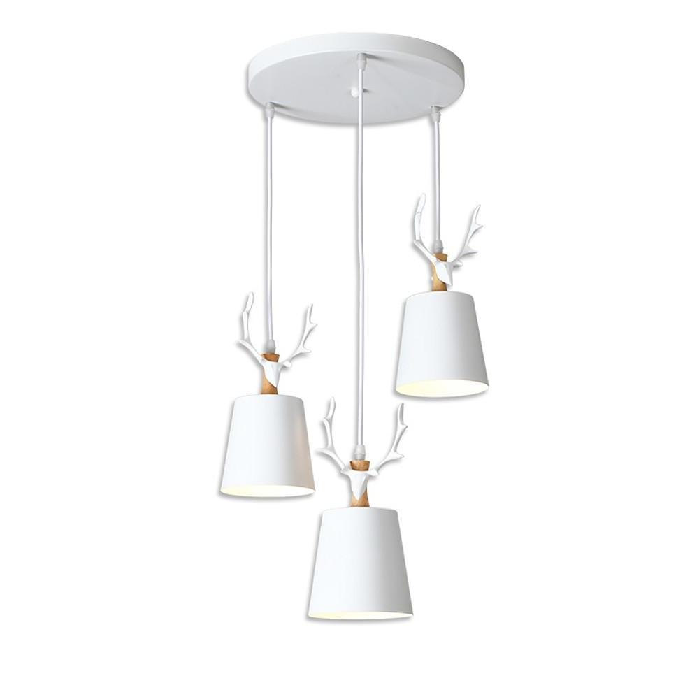 3-ljus Renhorn Design LED Klassisk Kandelaber Hängande Lampa Carvallo