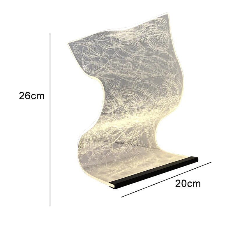 LumiAcrylic - Modern LED Bordslampa av Akryl | Stilren Dekorativ Belysning Carvallo