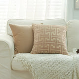 Jacquard Chenille Kuddöverdrag - Röd Guld Broderad Design Carvallo