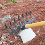 GardenMaster 2-i-1 | Tung arbetar rake hoe för jordberedning Carvallo
