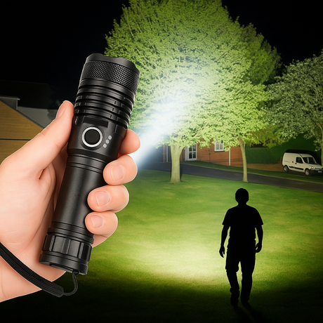 LED Ficklampa Uppladdningsbar Zoom Aluminium Strålkastare Carvallo