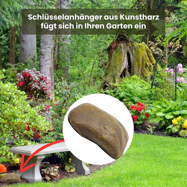 Carvallo SafeRock Secure | Förvaringsställ för nycklar och kontanter | Väderbeständig & Lurigt Äkta | För trädgård & Uteområde Carvallo