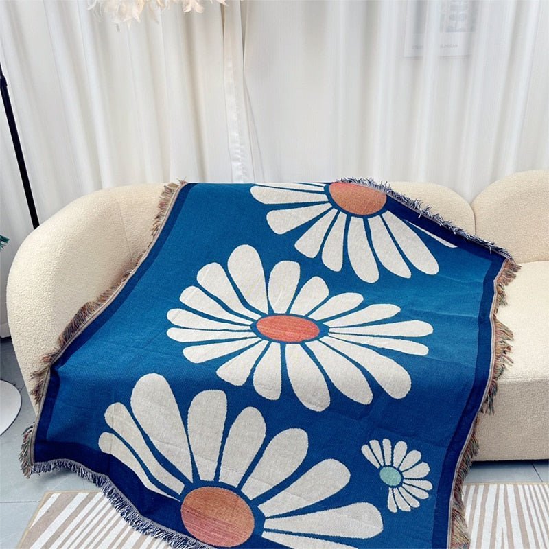 Stickad Jacquard Wthrowfilt för Mysig Heminredning Carvallo