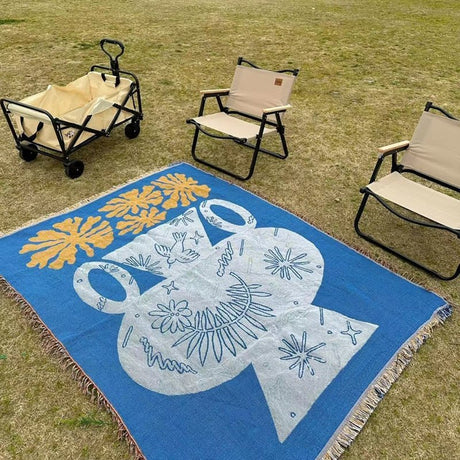 Stickad Jacquard Wthrowfilt för Mysig Heminredning Carvallo