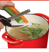 Carvallo ChopEase Duo | 2-i-1 Kniv & Skärbräda | Rostfritt stål blad | Kompakt & Tidsbesparande Carvallo