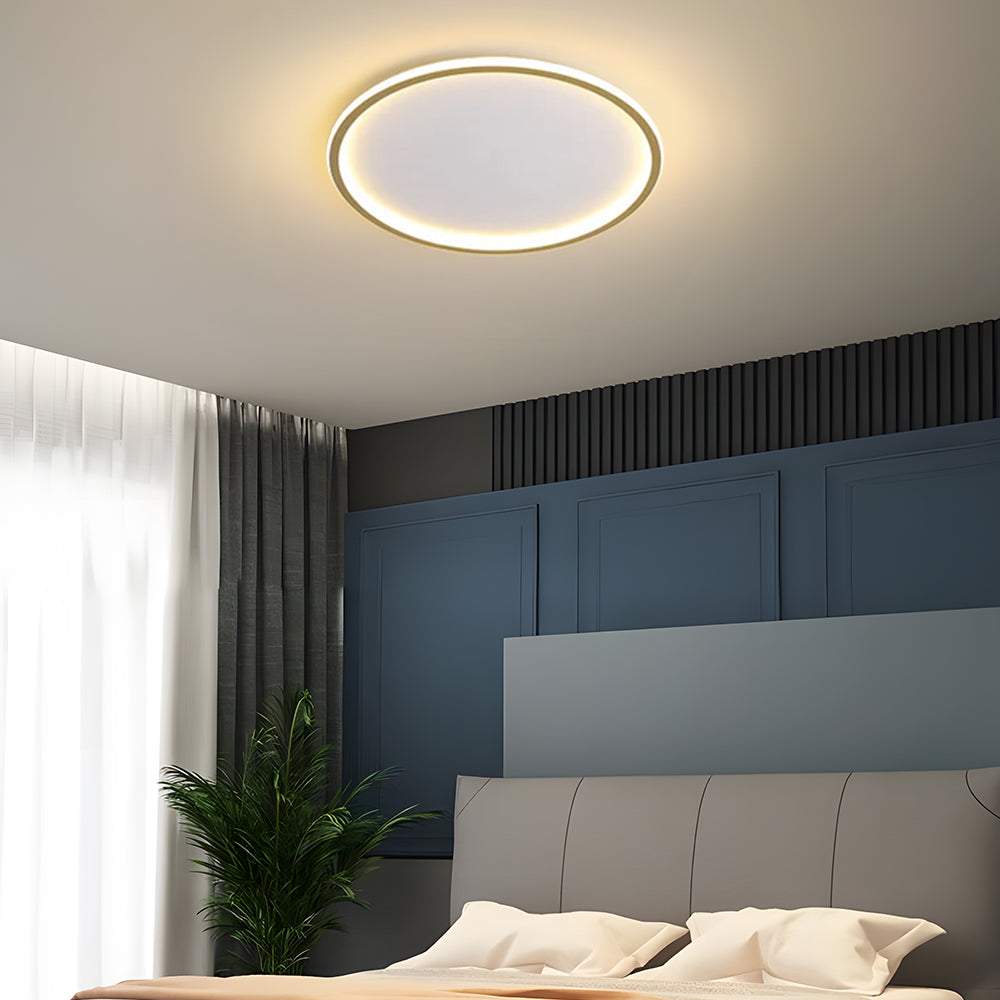 Ultra-tunn modern taklampa | Flush Mount LED för låga tak | Rund & dimbar Carvallo
