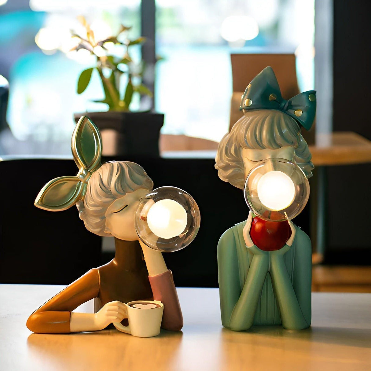 Nattljus med bubbeleffekt – USB Bubble Girl Ornament bordslampa för ett mysigt hem Carvallo