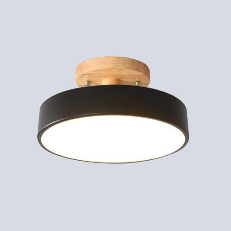 Färgglad Semi-flush LED Taklampa | 7.08×3.93 in | Modern Målad Trä & Hardware Armatur | Brick by Brick Carvallo