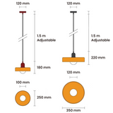 Bauhaus Inspired Colorful Glass Pendant Lamp Carvallo