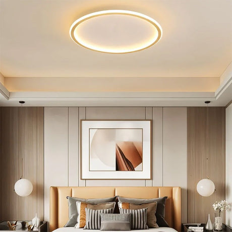 Ultra-tunn modern taklampa | Flush Mount LED för låga tak | Rund & dimbar Carvallo