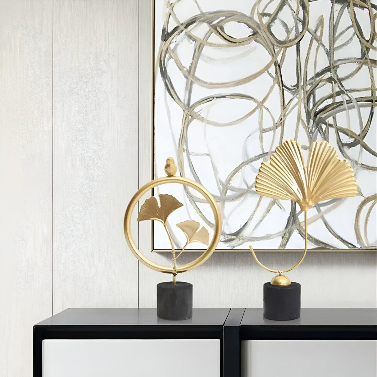 Ginkgo Delight - Minimalistisk Ginkgobladskulptur Dekoration Carvallo