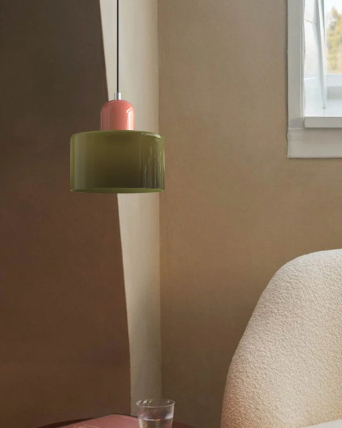 Formiva Pendel Lampa | Retro Modern Glas Skärm | Ambient E26 Belysning | Hårdkopplad Takarmatur Carvallo