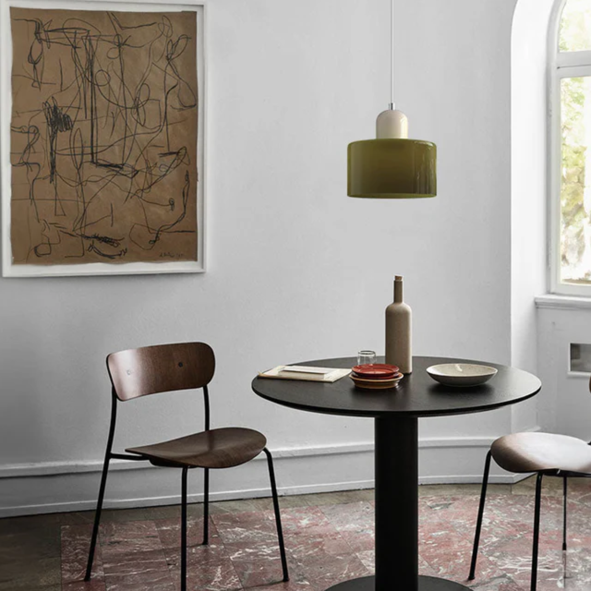 Formiva Pendel Lampa | Retro Modern Glas Skärm | Ambient E26 Belysning | Hårdkopplad Takarmatur Carvallo