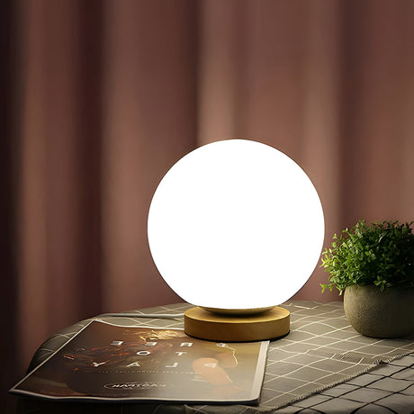 CharmingGlow Light – Avslappnad trä-glas-bordslampa Carvallo