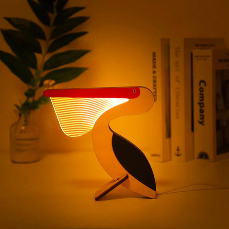Trä Djurlampa Bäddside för Barn i Söt Design Carvallo