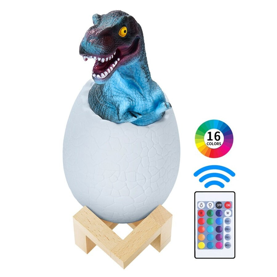 Dinosaurie Sänglampa för Barn – LED Nattlampa med 16 Färgval & Fjärrkontroll Hemnix