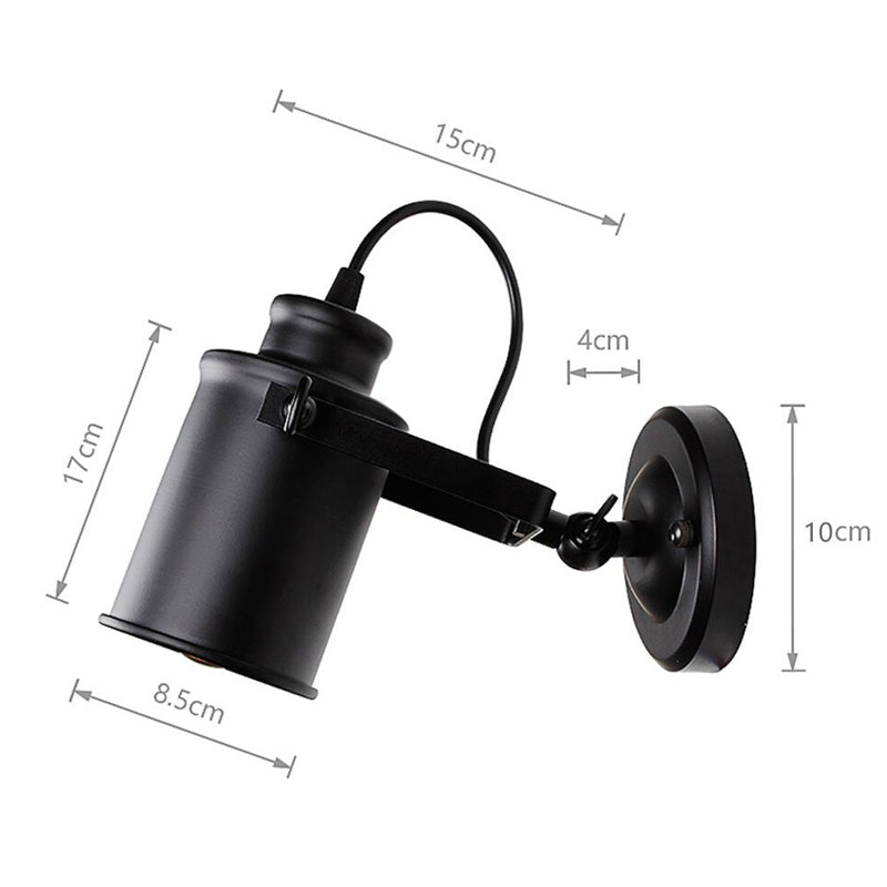 Vintage Industriell Väggen Sänglampa med Metallstruktur Carvallo