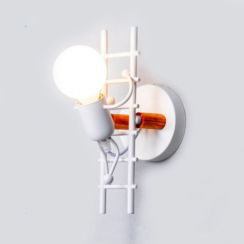 Industriell Original Väggsänglampett med Metall och Trä Carvallo