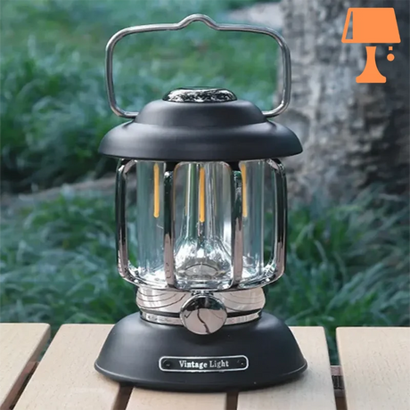 RetroGlow - LED-lampa i vintage lanternstil med justerbar ljusstyrka Carvallo