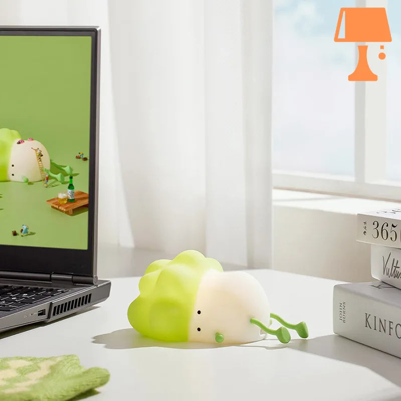 Carvallo - Rolig trådløs broccoli sänglampa med justerbara färger och ljusstyrka Carvallo