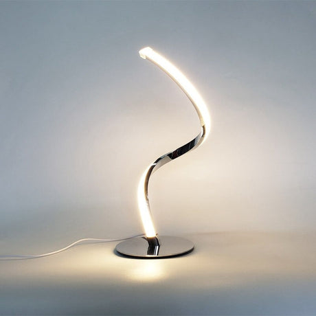 Spiral Bordslampa i Modern Aluminium – Sänglampa med LED & Varmt Ljus Hemnix