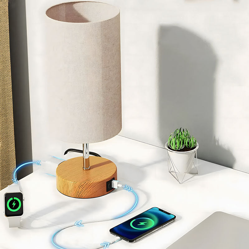 Carvallo - Modern kabel sänglampa med justerbart ljus och USB-portar Carvallo