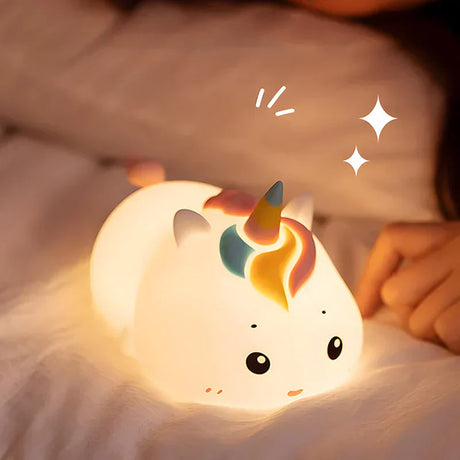 Carvallo - Kawaii Unicorn Touch sänglampa för flickor Carvallo